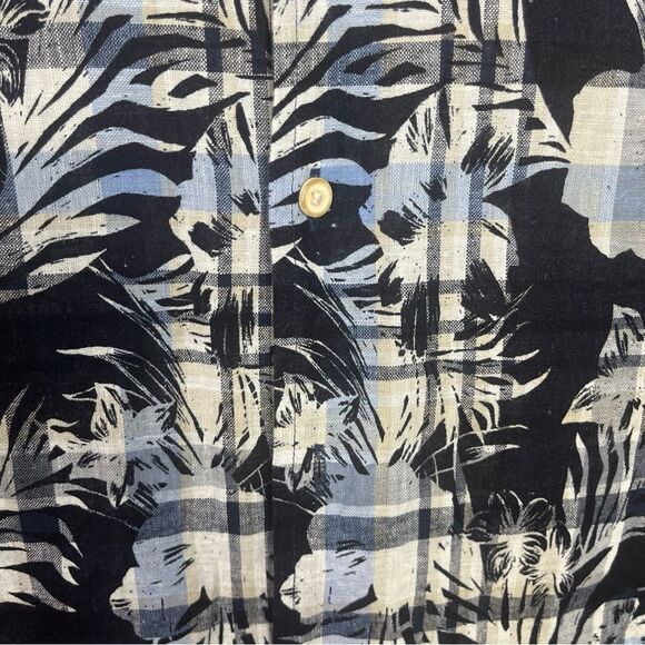 Tasso Elba Men's Hawaiian/Plaid  Button Up Shirt, Linen Cotton Size Small NWT - Picture 3 of 8